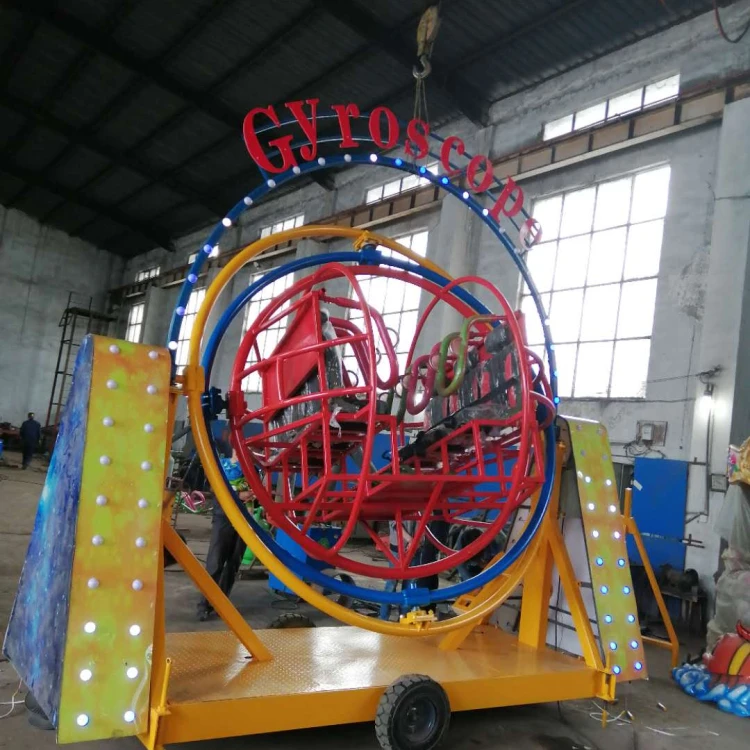 4-местный человеческий гироскоп развлекательные аттракционы с прицепом для парков развлечений