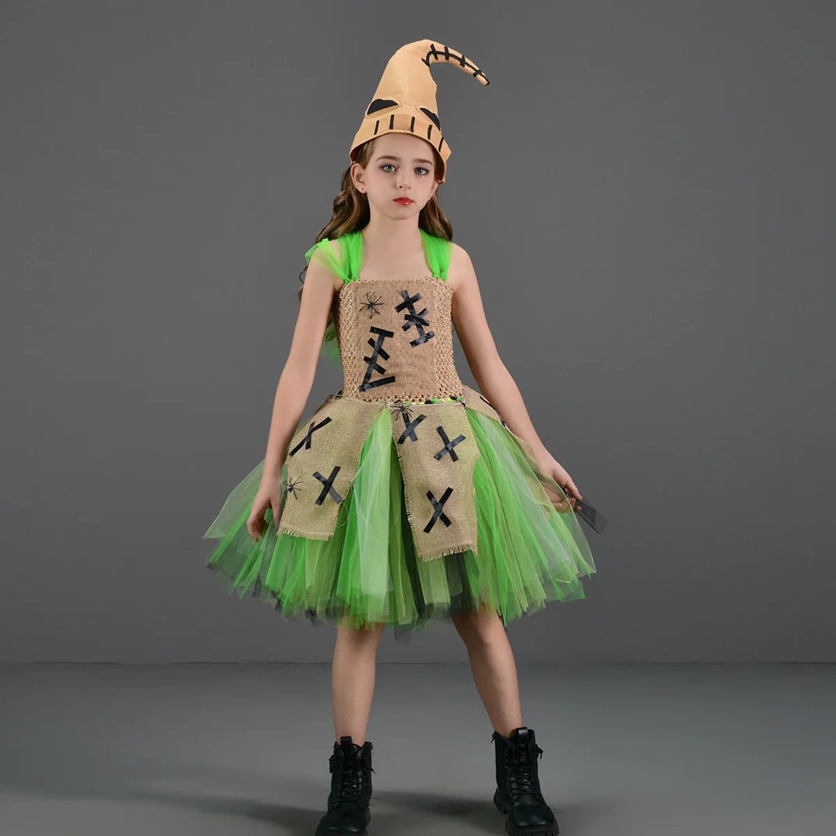 Hot Sale Green Tulle Tutu Dress Kids Toddler Birthday Carnival Performance Wear Party Halloween Christmas Princess Skirts