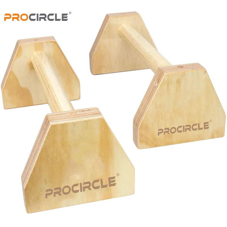 Non-Slip Home Workout Equipment Gymnastics Push Up Wood Parallettes