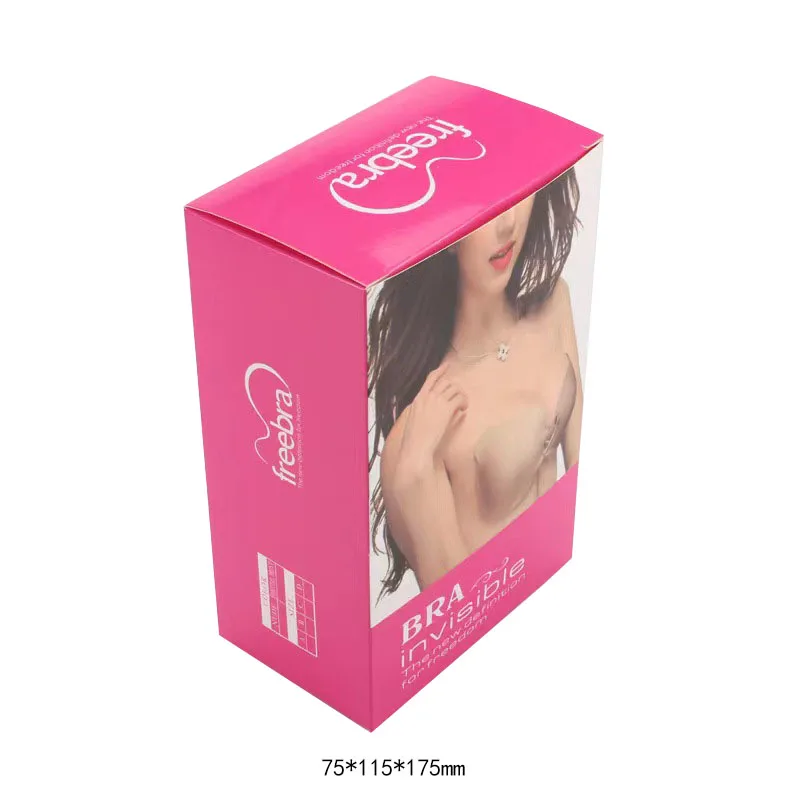Custom Silicone Invisible Bra Box Fashion Nipstick Underwear Retail Paper Box Wedding Bra Packaging Box With Window