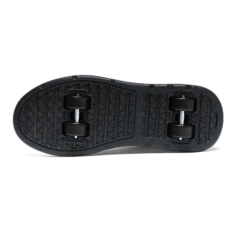 USB Chargeable LED Light Up Roller Shoes Wheels Automatic Button Skate Sneaker Shoes for Boys Girls Kids Gift DB