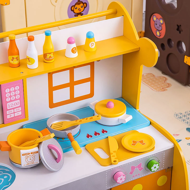 Trending Products Cooking Play Wooden Toy Child Mini Kitchen Sets for Kids