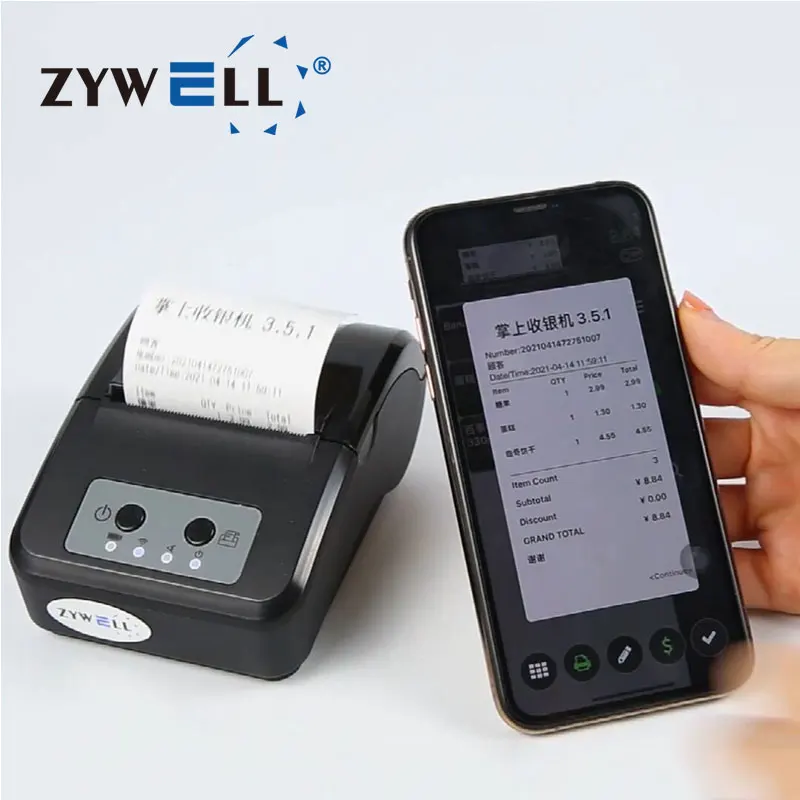 Mini portable printer wireless bluetooth printer for mobile phone android ios pos thermal printer