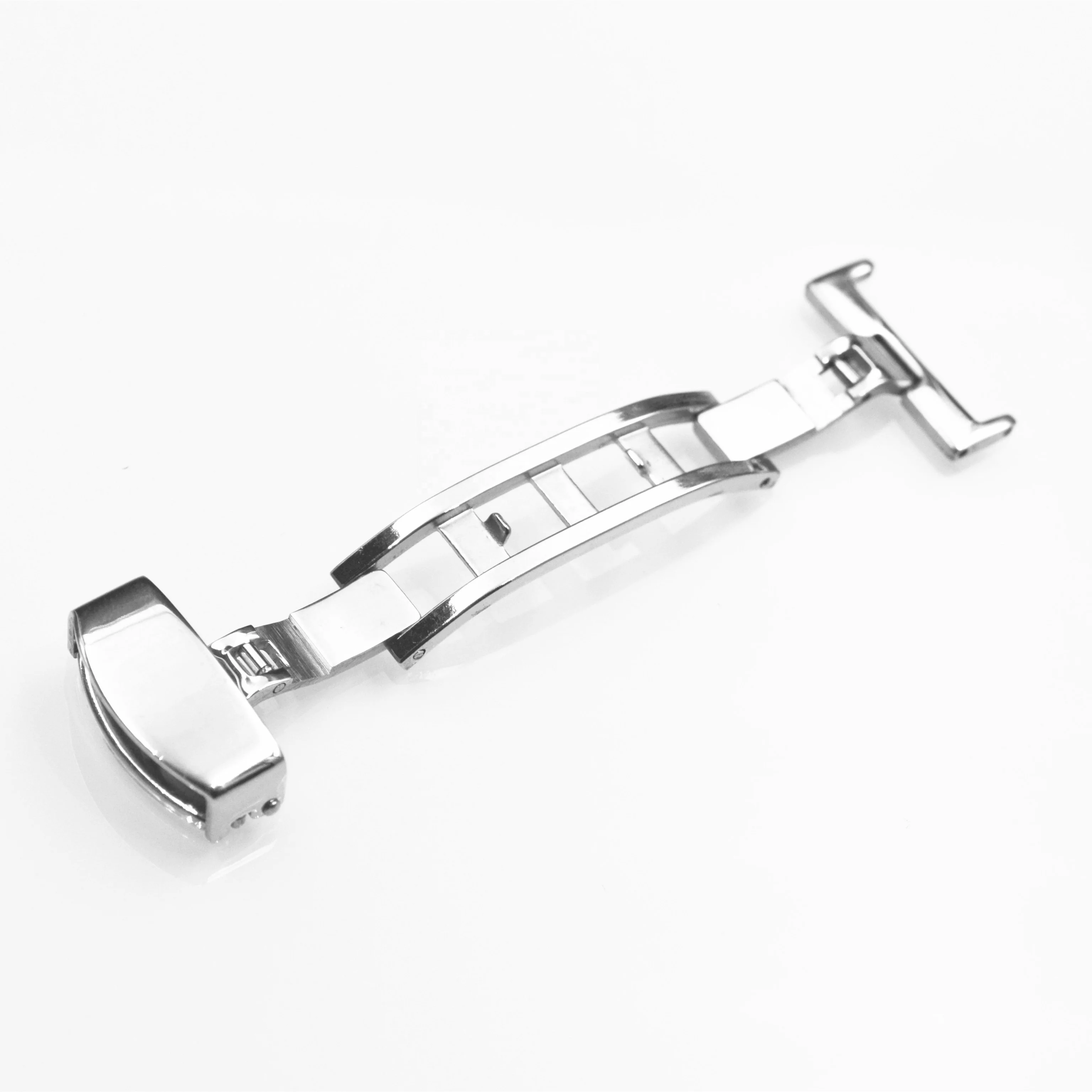 12 14 16 18 20 22 mm Economic price leather watch belt deployment  butterfly watch  buckle