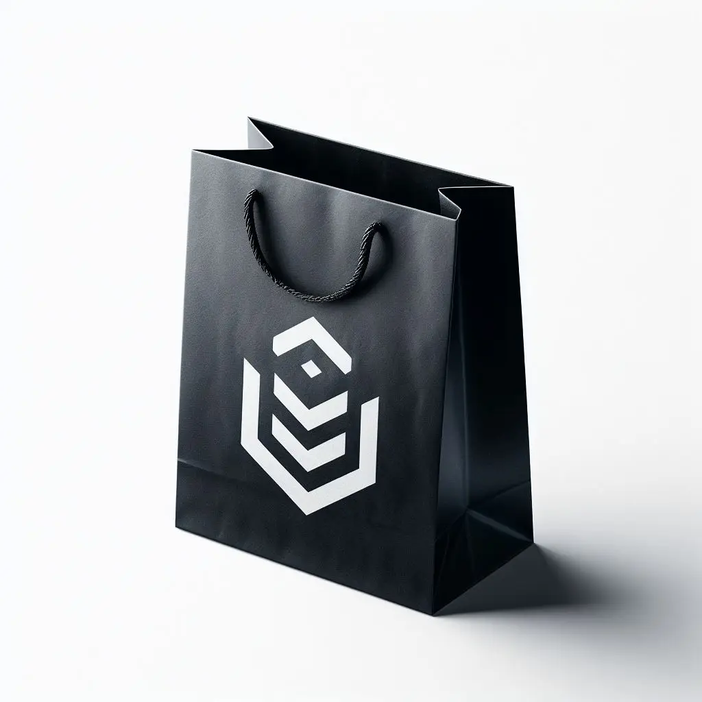 Luxury Soft Touch Matte Lamination Cover Ribbon Handle Black Store Shopping Retail Paper Gift Bags Custom Logo and Your Type