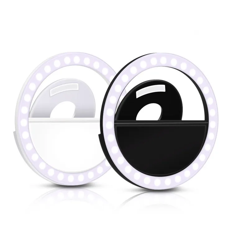 
2020 Makeup Mirror Flash Light Mini USB Clip Selfie Light color change Led adjustable Ring Light 