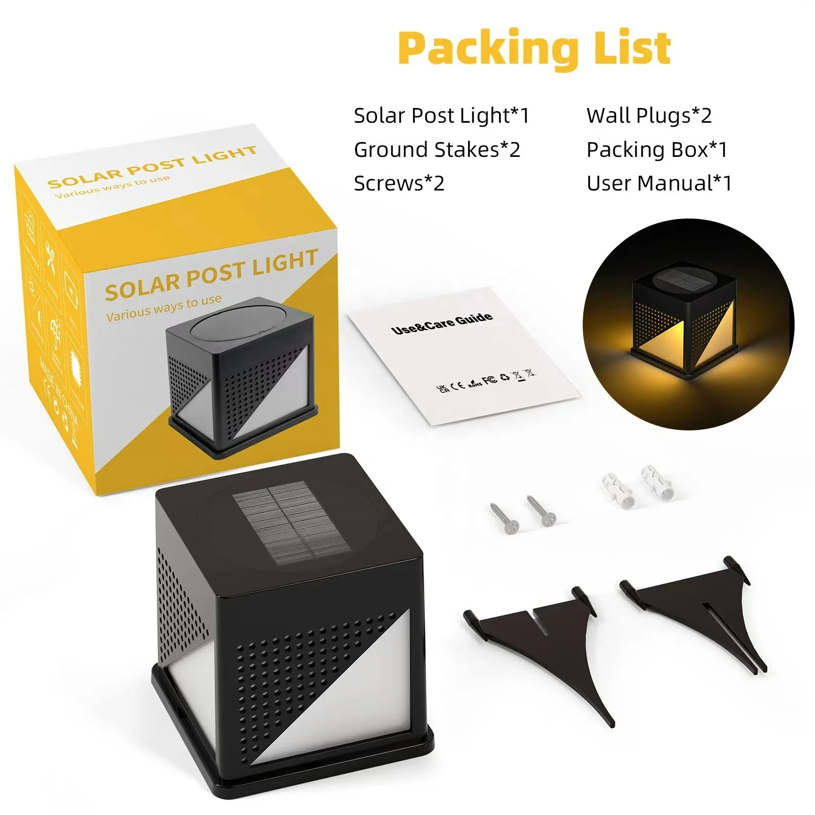 Garden Lights Outdoor IP65 Waterproof Landscape Decoration Led Pillar Light Solar Led Garden Lights