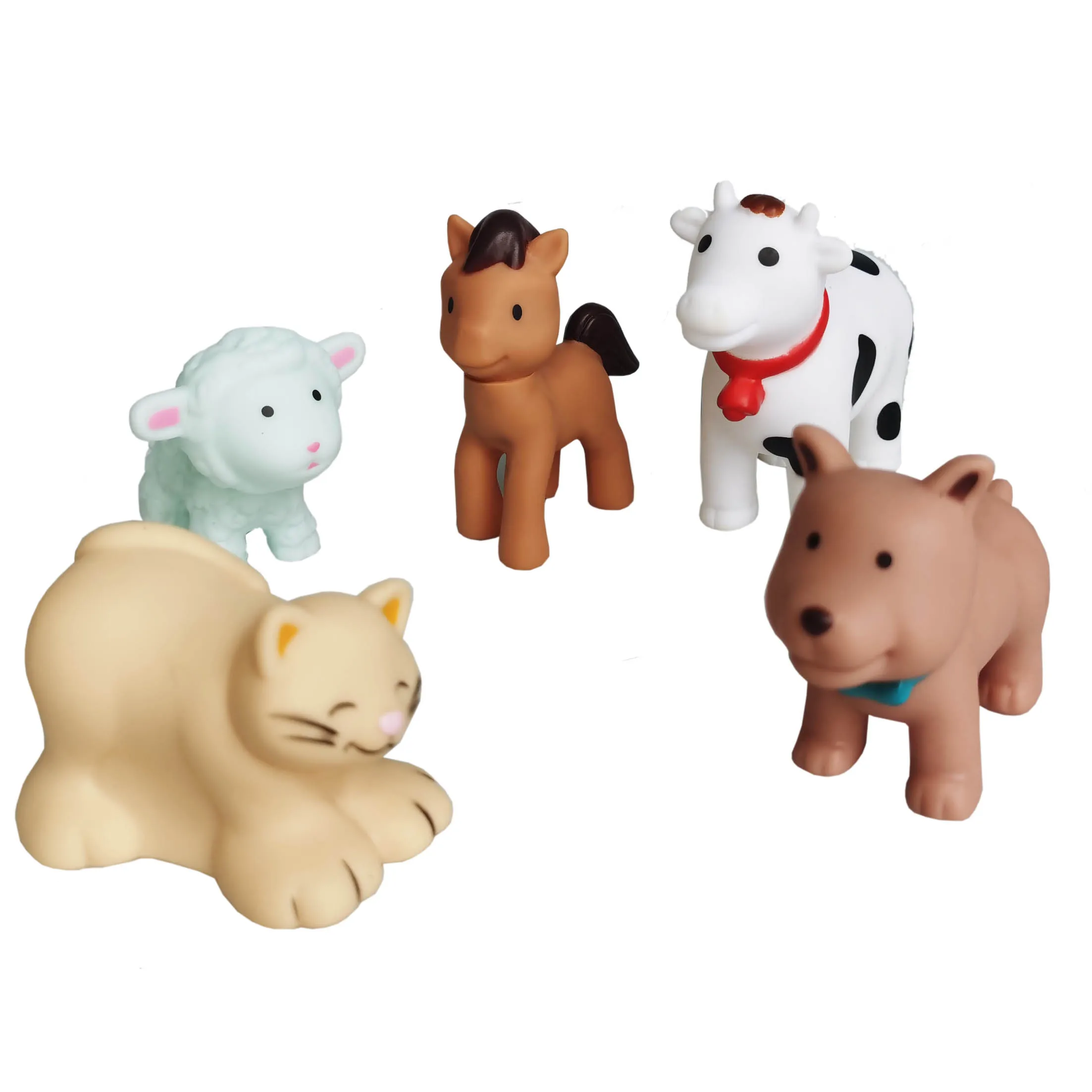 Plastic Farm Animal Figures Toys Realistic Mini Cow Dog Sheep Learning Educational Soft PVC Animal Figurines Toy