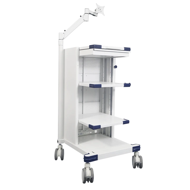 Low price and height adjustable Endoscopic cart for hospital,hospital trolley with caster