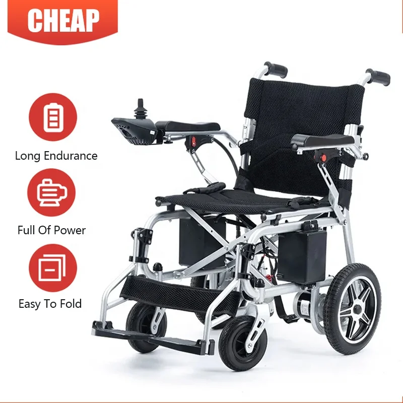 Lightweight foldable aluminium alloy lithium battery Intelligent Brake electric wheelchair for the disabled