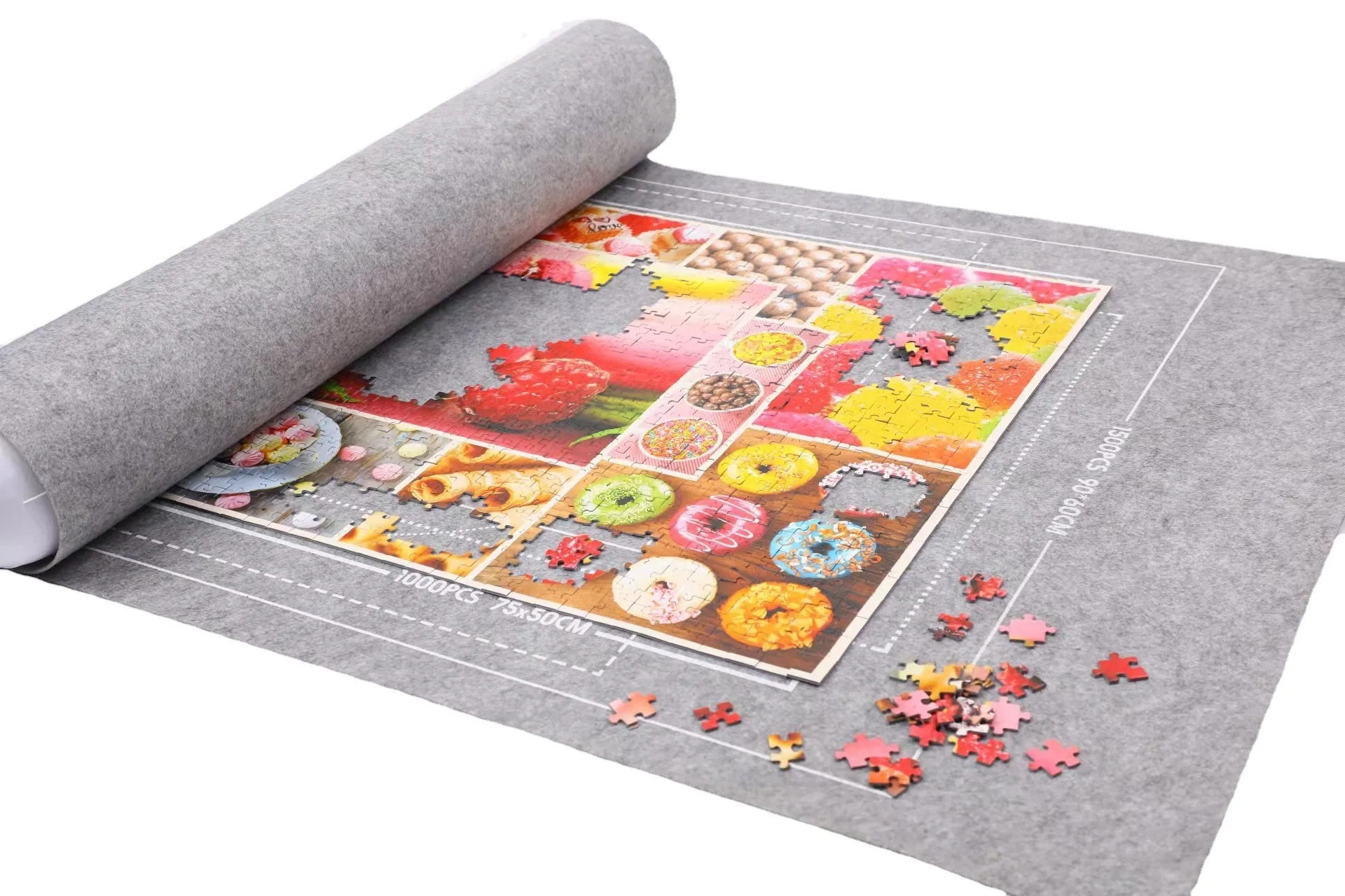 Premium Felt Jigsaw Puzzle Mat Roll Up Easy Carry Storable Non-slip Pad Auxiliary Classification Storage Tool for 1000-3000pcs