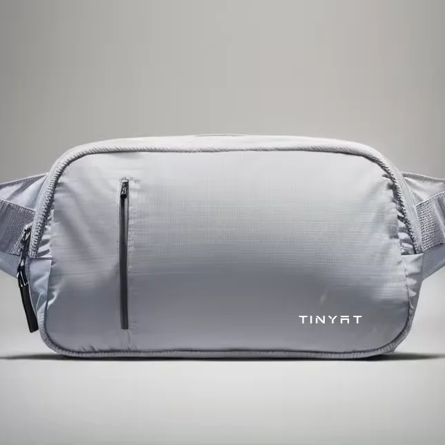 customized white small crossbody fanny pack sling bag for men sports running chest waist pouch everywhere belt bag