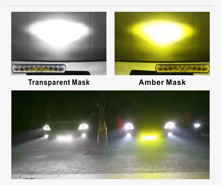 Tuff Plus Emark 12inch Slim 12v 24v ip67 Amber DRL led driving fog light