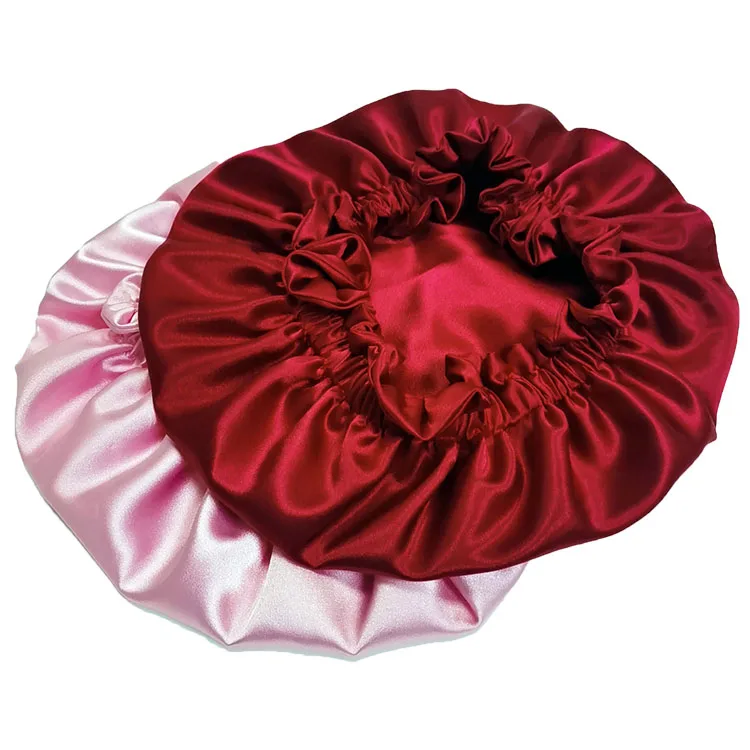 Elastic Imitation Silk Bonnet Satin Eyemask Set Adult And Children Size Gift Set