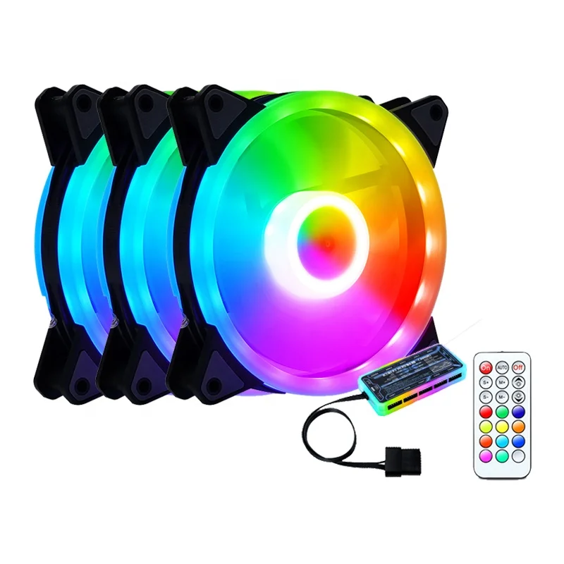  Готов к отправке 12 см управление rgb Изменение цвета Светодиодная симфония охлаждение бесшумный Компьютерный