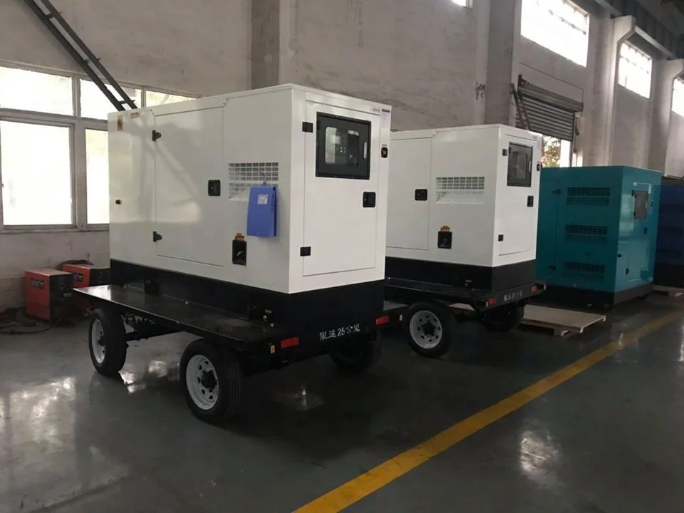 SUTECH 30KVA trailer type diesel generator set for field operation with yangdong engine Y490D