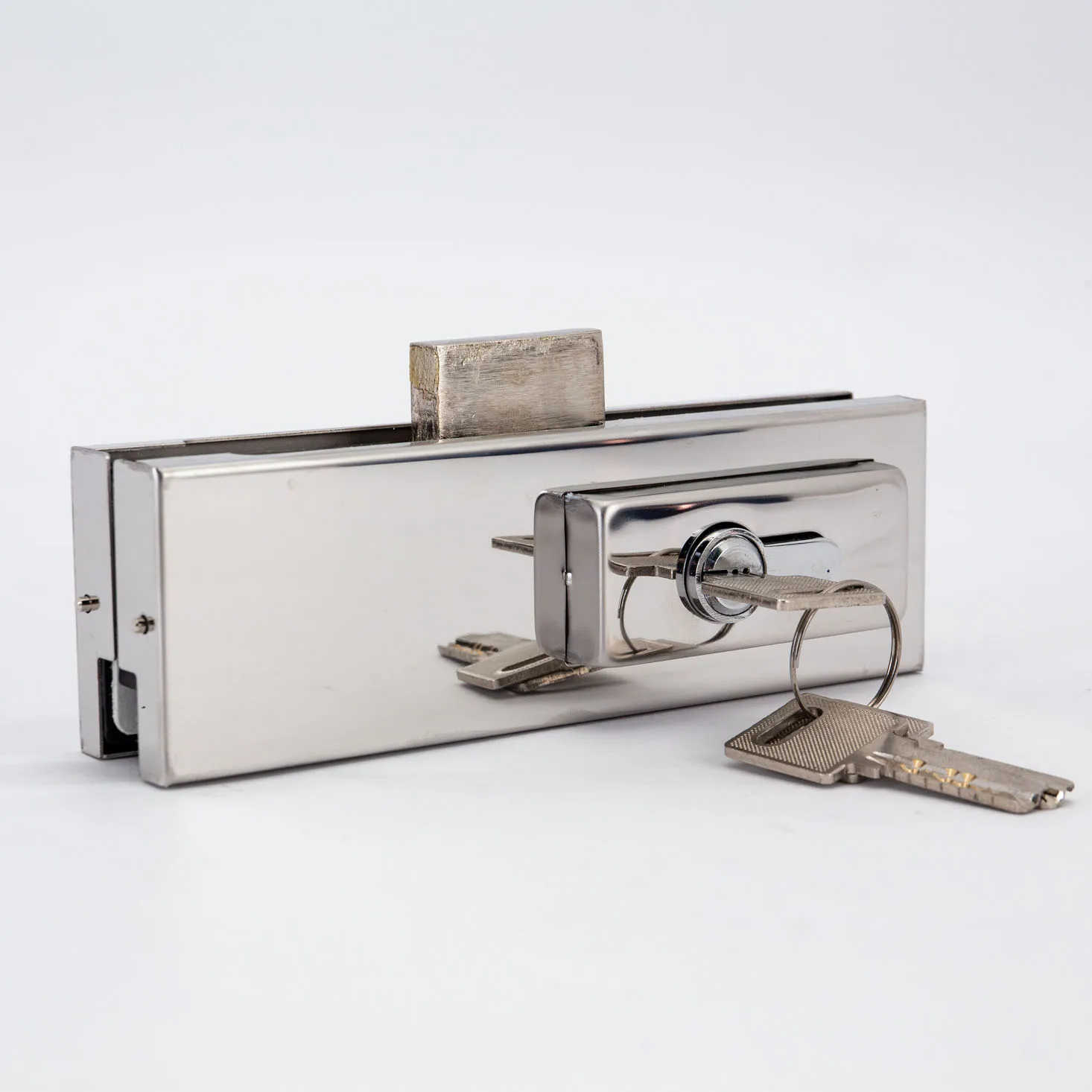 2024 Sale Aluminium Alloy Swing Panel Center Lock Keeper Stainless Steel Frameless Glass Hardware Door Clamp Patch Fitting Lock