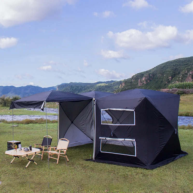 Outdoor SUV Car Awning Camping Tent Self Driving Tour Double Room Foldable Car Rear Tent