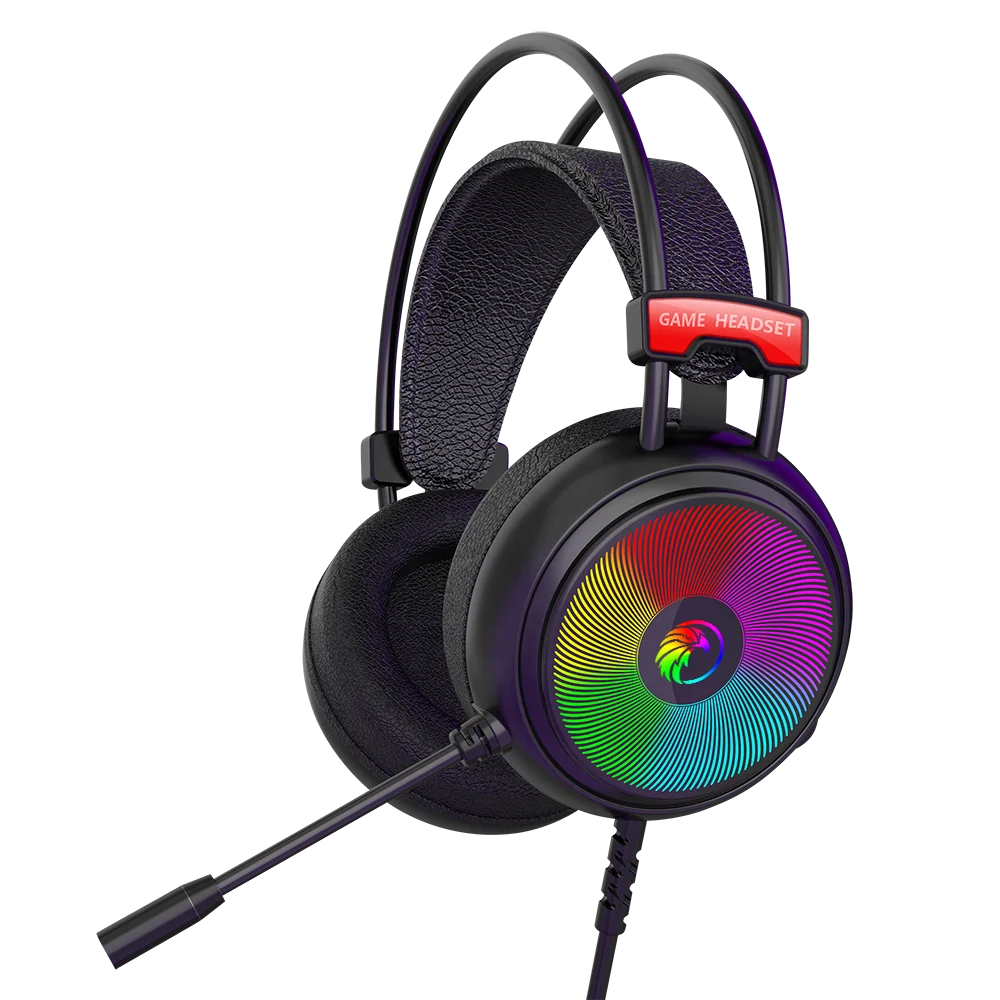 Cool RGB Earphone Metal Frame Soft Sponge Ergonomic Design LED 7.1 Surround Sound System Gaming Headset with Flexible Microphone