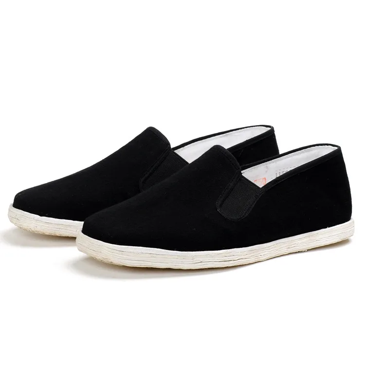 
Pure handmade thousand-floor non-slip old Beijing shoes elderly cloth men casual level with pure black canvas shoes men 