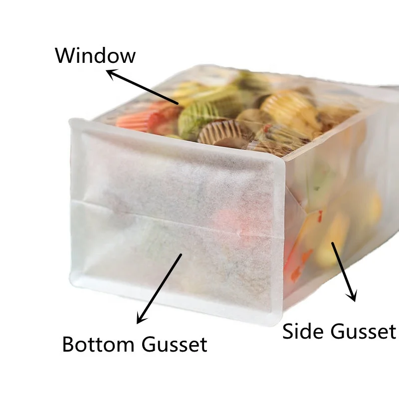 Custom white Kraft paper bread roll packing bag Baguette paper bag flat bottom packaging bag for sandwich