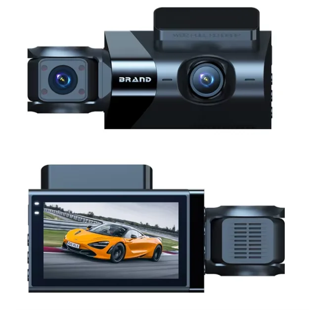 Driving recorder with three records and three lenses, free installation of high-definition WiFi, car camera dash cam
