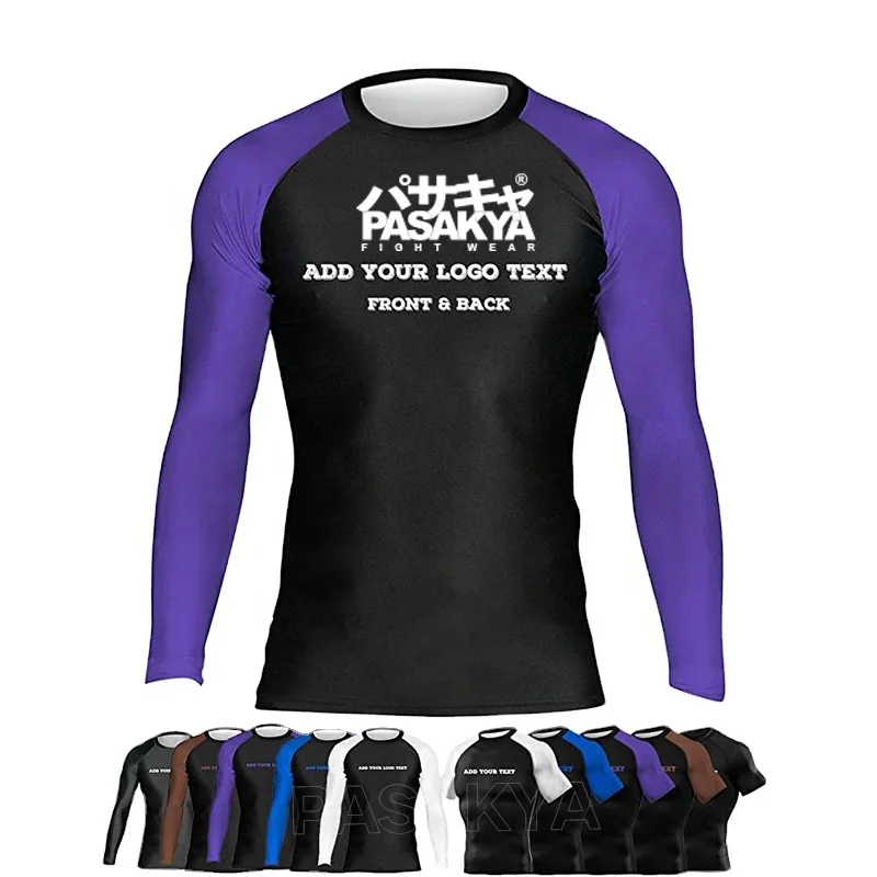 Customized design custom printed rash guard, moisture wicking rashguards bjj