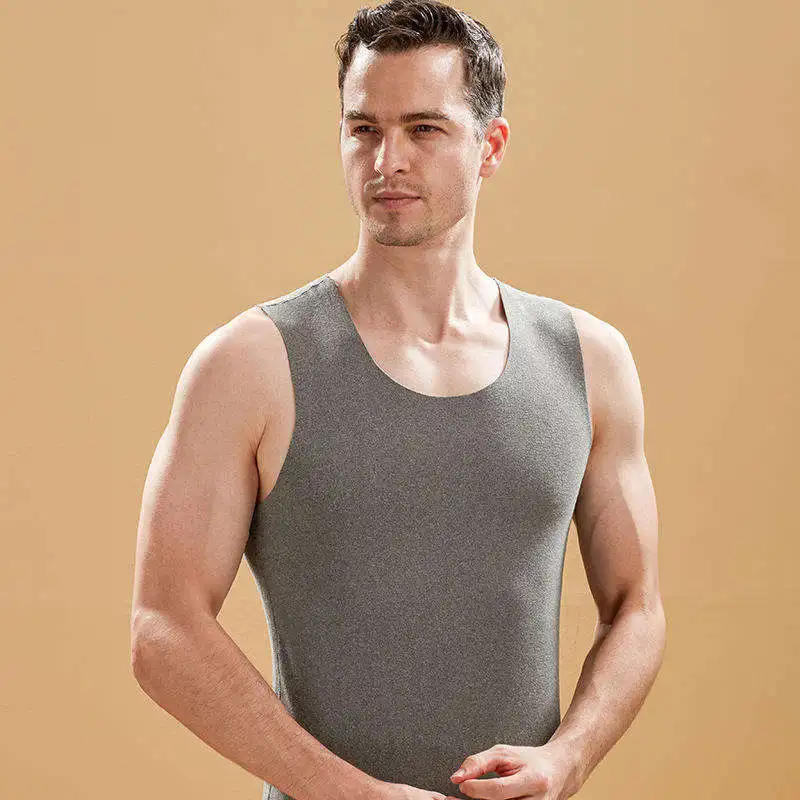 New design Apparel Wear Vest Fitness Mens Silk wool Autumn Winter Vest Thermal Underwear