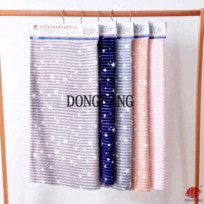 DONGFANG fashion tricot fabrics custom print flannel home textile fabrics with cutting