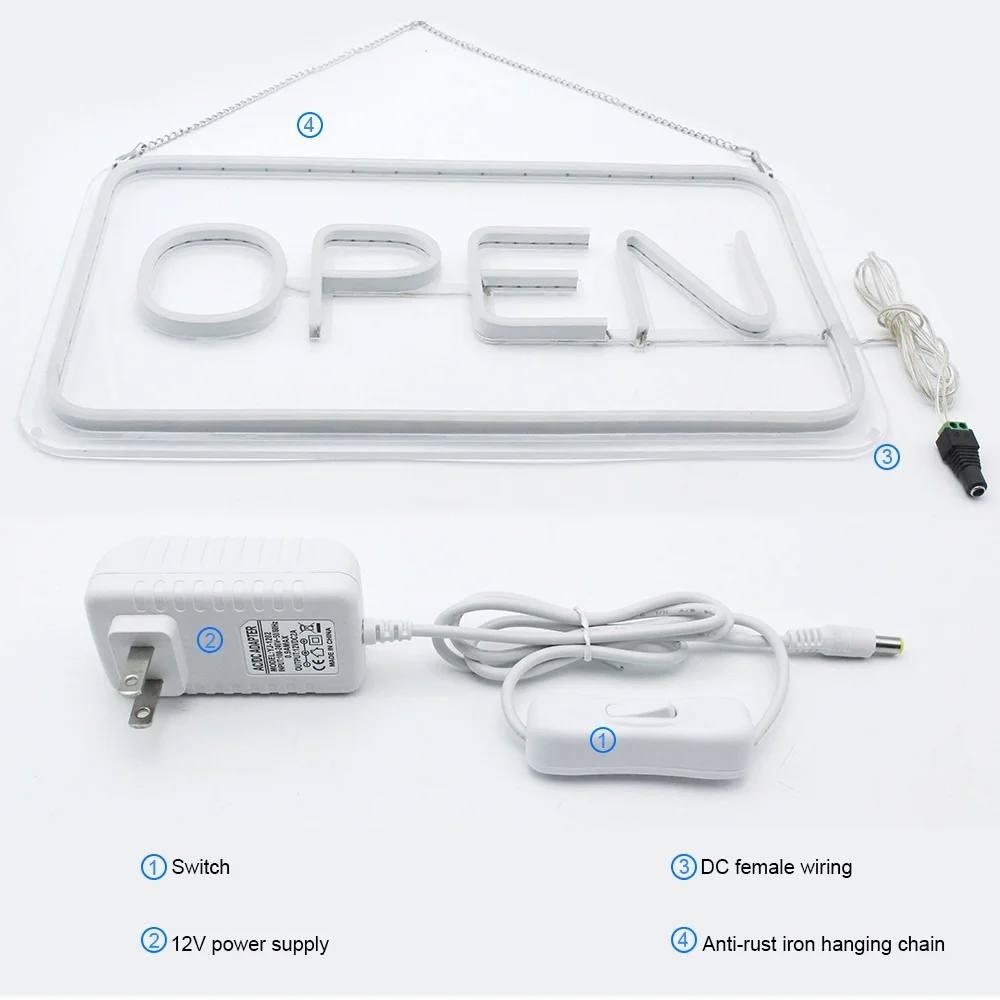 
Custom Decoration led neon open signs 
