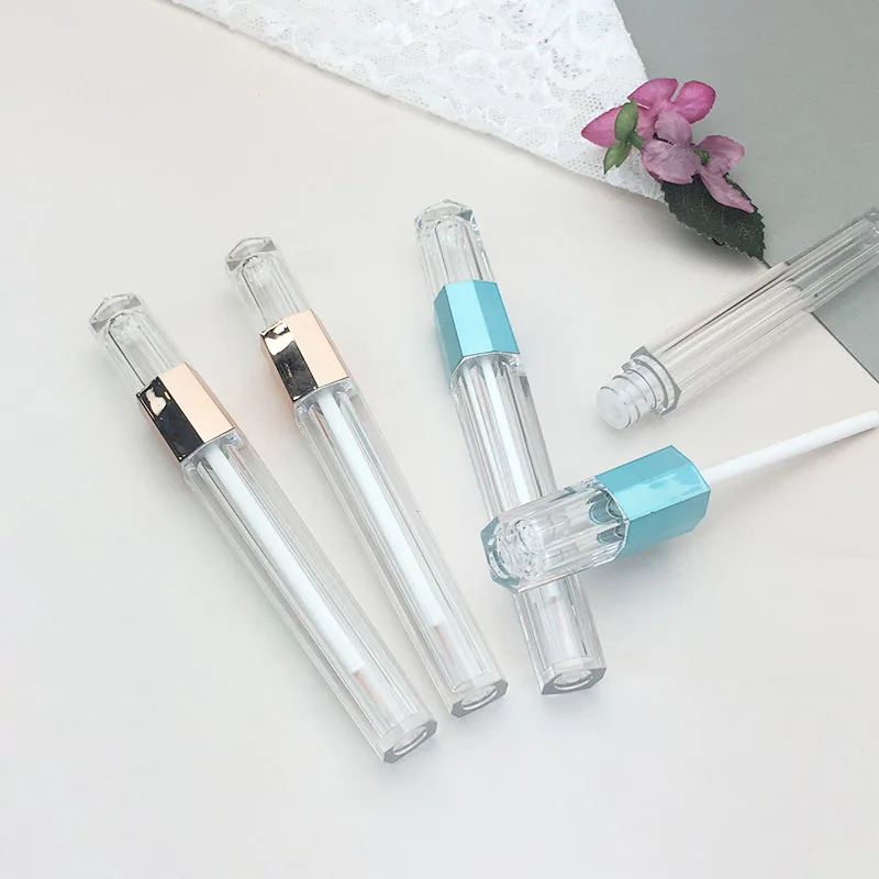Wholesale slim empty lip gloss tube with brush colorful nice lip gloss tubes packaging lip gloss containers private label