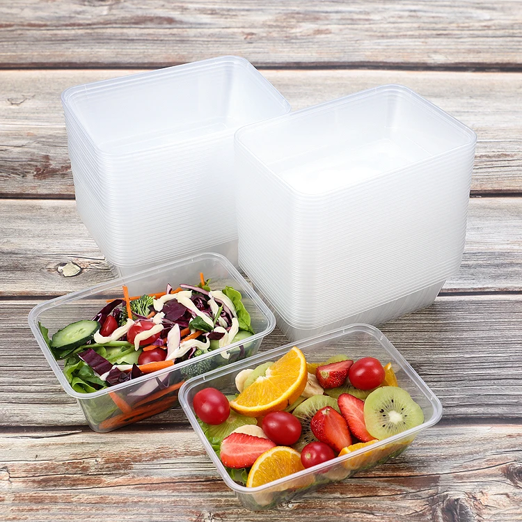 Microwavable Disposable Plastic Container Packing Use PP Rectangular take out food container