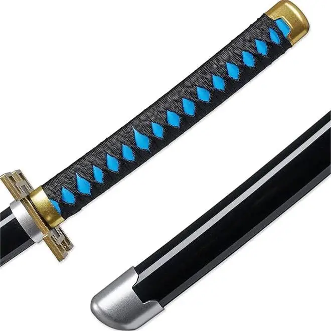104 cm Katana Swords Demon Slayer Abs Bamboo Wooden Samura Sword Anime Cosplay Props Weapon Toy