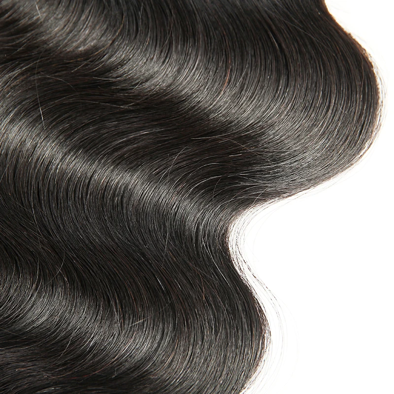 13X6 Lace Front Wig With Baby Hair Virgin Indian Hair Body Wave  Natural Black