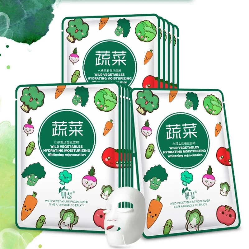 Yanse wild vegetables silk mask skin hydrating moisturizing whitening firming rejuvenating pores shrinking facial mask