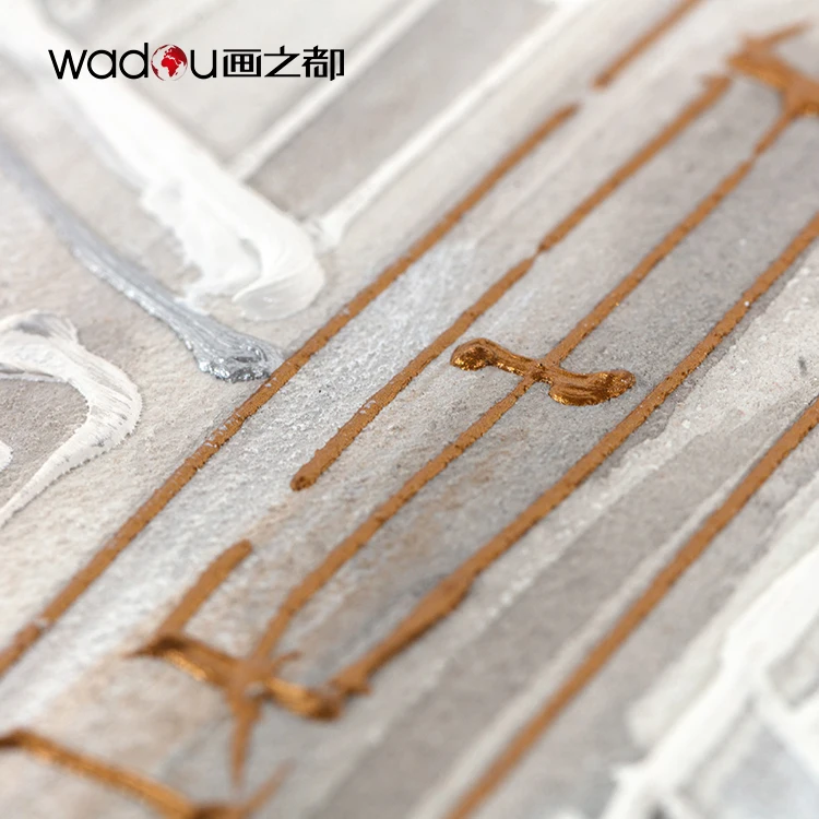 90*90cm Abstract 100% Hand Painted City Landscape Cross Wall Painting Abstract Art For Home Decor