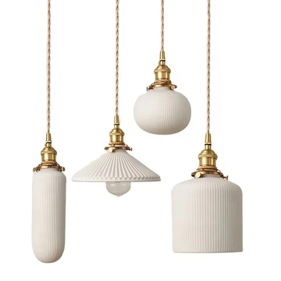 Simiglighting современный роскошный стиль линейная латунная лампа белый керамический абажур небольшой подвесной светильник для украшения дома