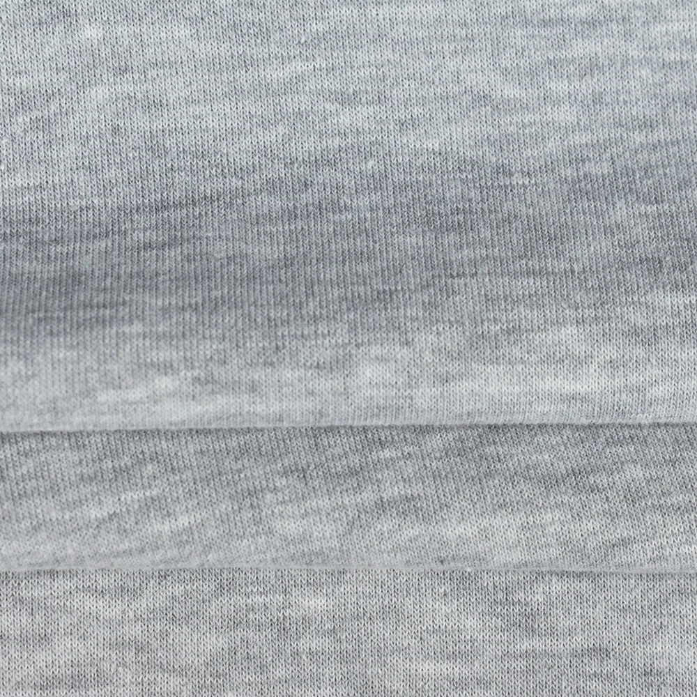 Melange anti-pilling 60 cotton 40 polyester knitted fleece CVC french terry fabric for a complete set hoodie sweater