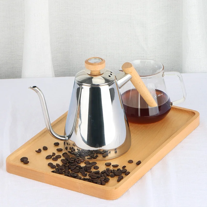 Индукционная плита 1000 мл кофейник с термометром из нержавеющей стали