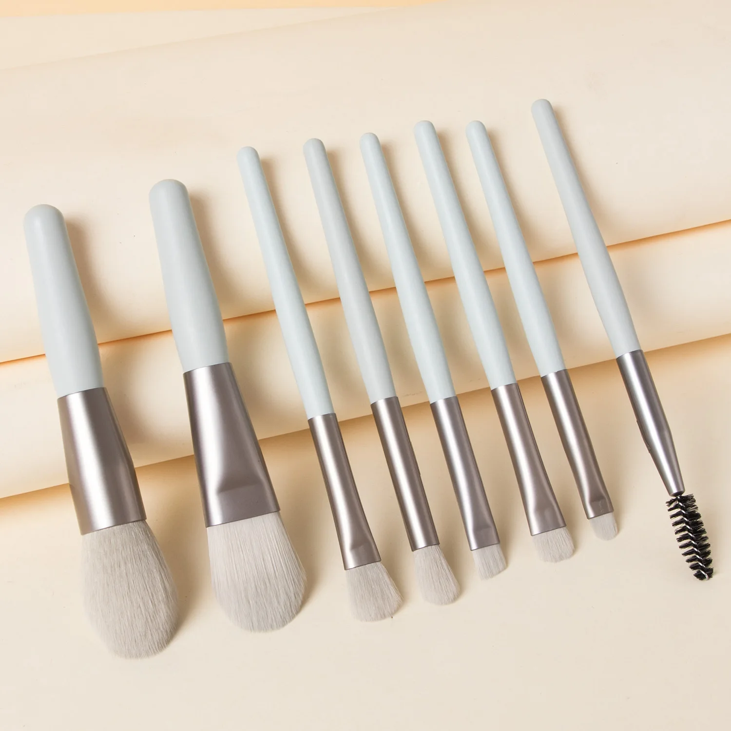Professional 8Pcs Synthetic Travel Makeup Brush Foundation Cosmetics Powder Face Makeup Brush Set With Bag