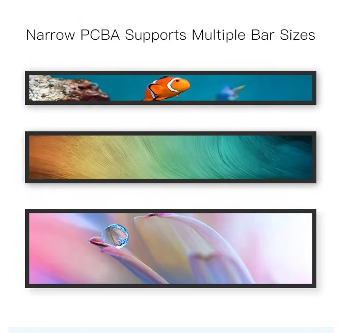 Display stretched bar wide screen for retail shore flexible screen LCD film screen digital signage and displays