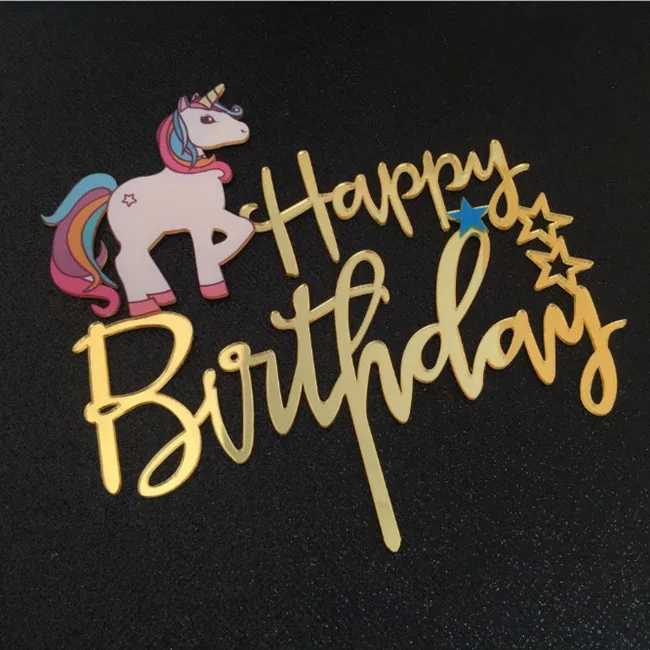 hot sale acrylic cake toppers happy birthday for children