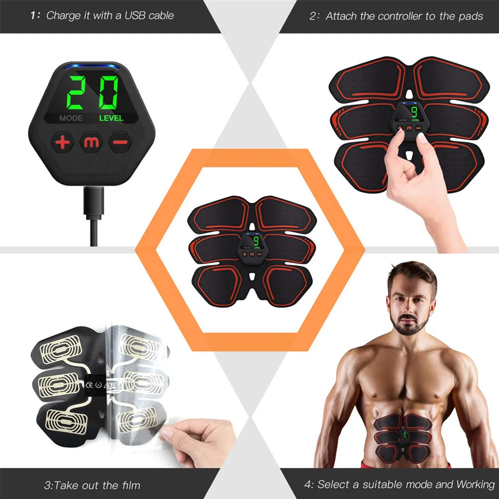 Display abdominal muscle paste fitness device manufacturer new EMS home muscle fitness exercise training abdominal device