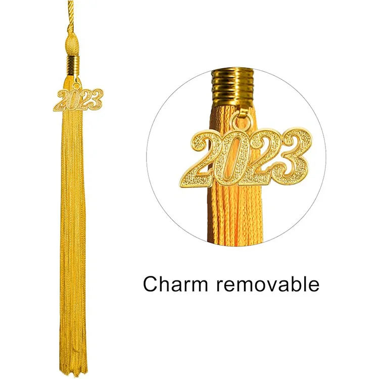 2024 New Design Primary Kid Shiny Gold Graduation Gown and Cap