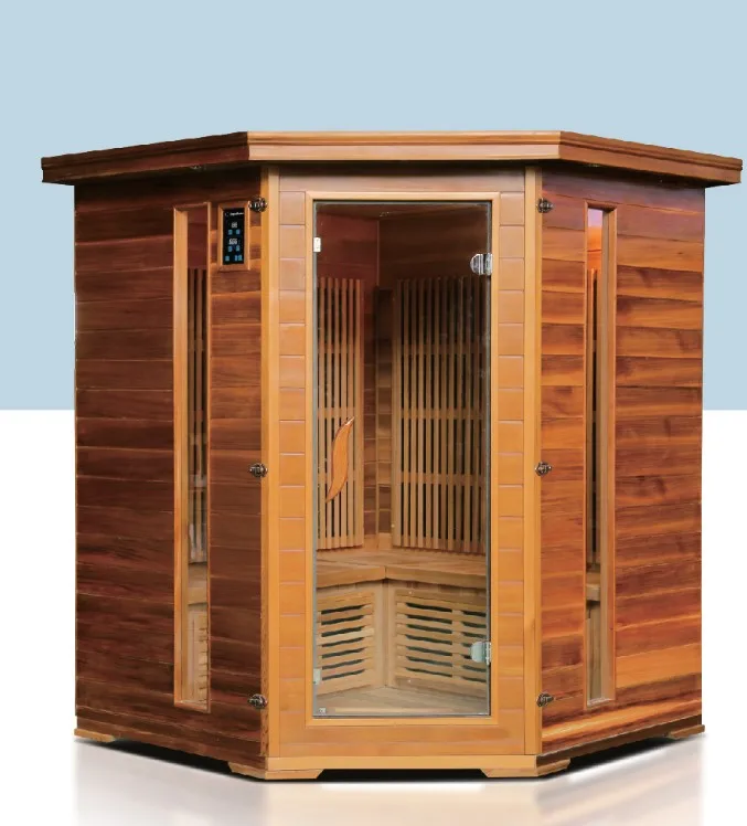 luxury portable solid red cedar/hemlock wooden sauna room with ceramic infrared sauna heater tube