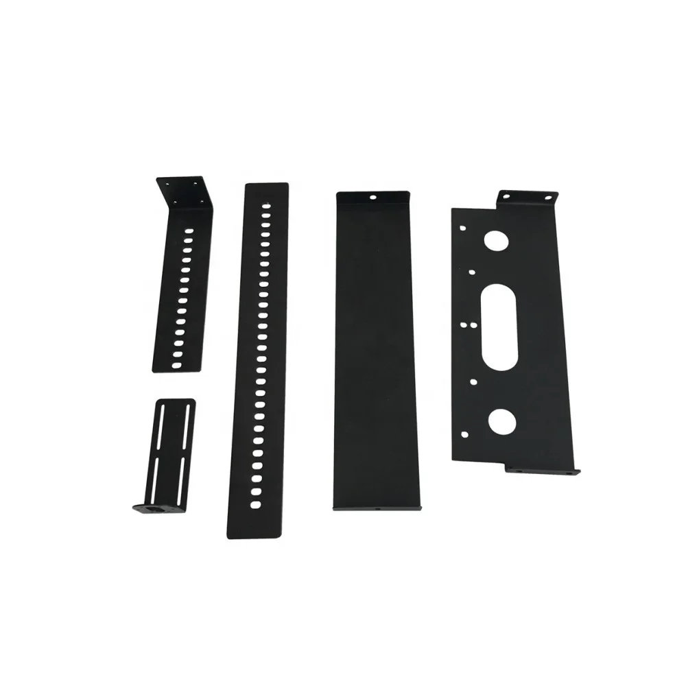 Custom Black Powder Coating Sheet Metal Carbon Steel Aluminum Punching Bending Stamping Brackets