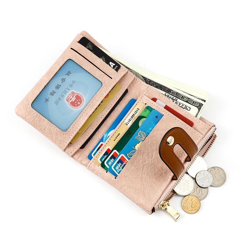 TAOMICMIC women's short wallet multi-function buckle multi-card purse