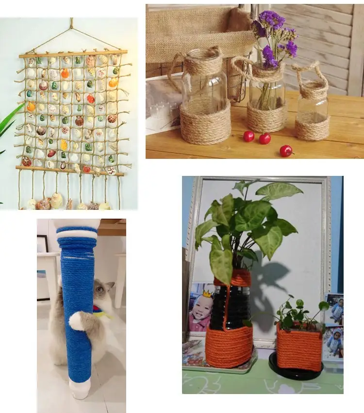 Hot Selling Friendly dyeing 5MM Colored Hemp Rope Non-Elastic Binding Handmade Rope Decorative