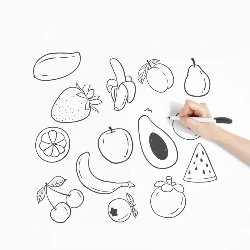 Electrostatic Whiteboard Wall Stickers Magnetic Adsorption for Graffiti Drawing Erasable by Children Blackboard Stickers