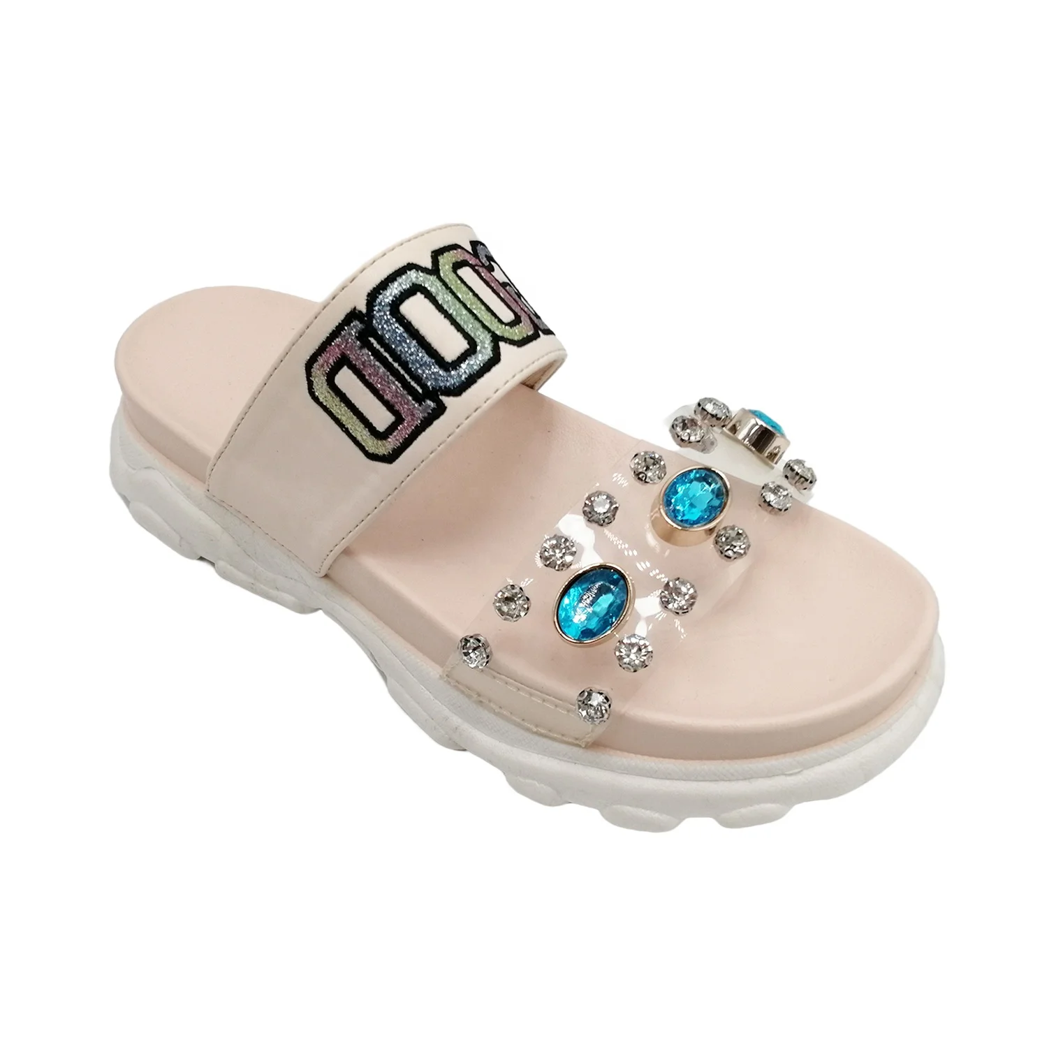 Transparent Platform Sandals For Ladies 5CM Middle Heel Elegant Shining PVC Women Wedge Heel Shoes